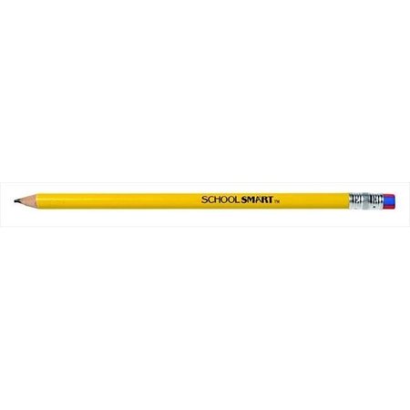 SCHOOL SMART School Smart 089787 Non-Toxic Primary Grade Pencil With Eraser; Yellow; Pack 12 89787